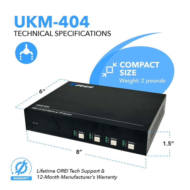 Ultra HD 4K KVM Switch Keyboard & USB Peripheral Control(UKM-404)