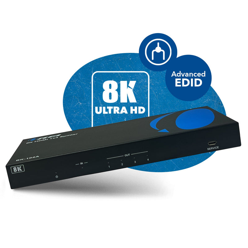 8K 1 in 4 out HDMI Splitter with Audio Extraction and EDID management (BK-104A)