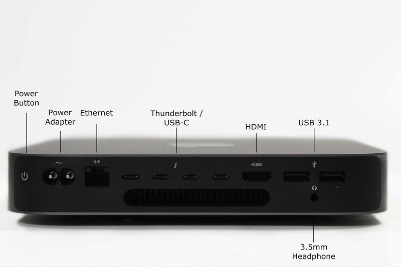 Apple Mac Mini 2018 (modelo A1993): Intel Core i7 de 6 núcleos a 3,2 GHz, 64 GB de RAM, SSD de 2 TB