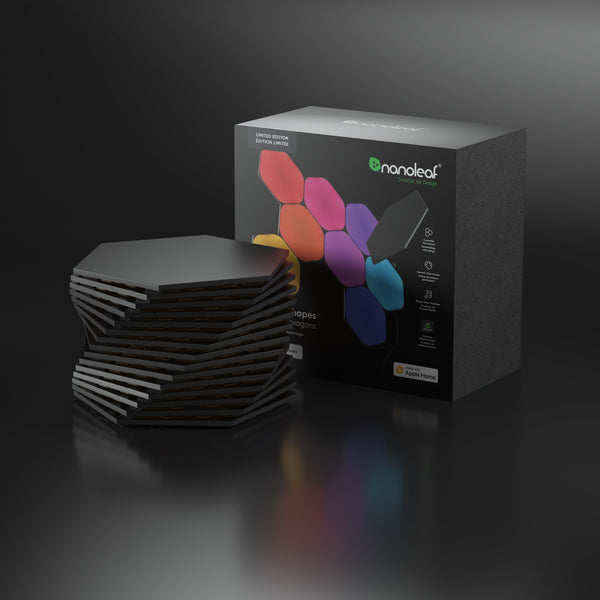 Nanoleaf - Kit inteligente de hexágonos negros, paquete de 15