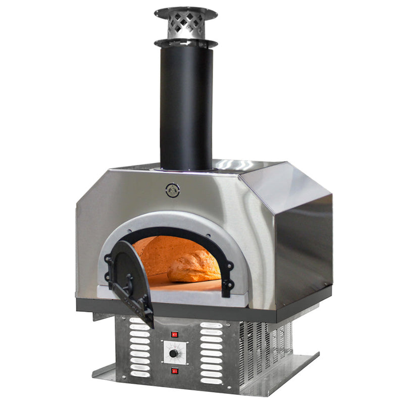 Horno de ladrillos Chicago Brick Oven - Horno híbrido de sobremesa para pizza CBO 750 (comercial) sin faldón | Combustible dual (gas y leña) 