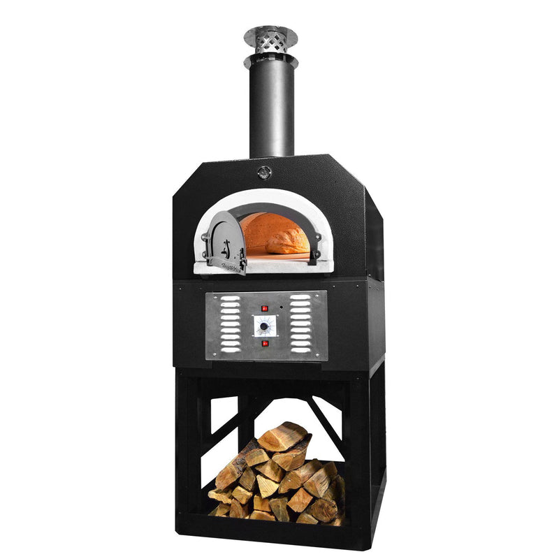 Horno de ladrillo Chicago Brick Oven - Horno híbrido para pizza CBO 750 con base (para uso residencial) | Combustible dual (gas y leña)