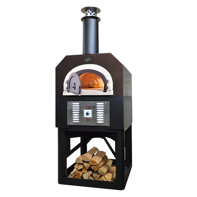 Horno de ladrillo Chicago Brick Oven - Horno híbrido para pizza CBO 750 con base (para uso residencial) | Combustible dual (gas y leña)