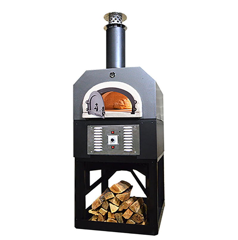 Horno de ladrillo Chicago Brick Oven - Horno híbrido para pizza CBO 750 con base (para uso residencial) | Combustible dual (gas y leña)