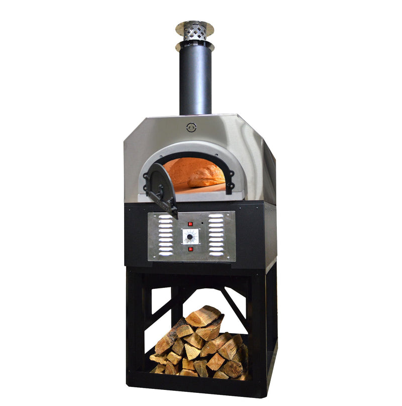 Horno de ladrillo Chicago - Kit de bricolaje para horno de pizza híbrido CBO 750 (residencial) | Combustible dual (gas y leña)Horno de pizza híbrido CBO 750 con soporte (comercial) | Combustible dual (gas y leña)