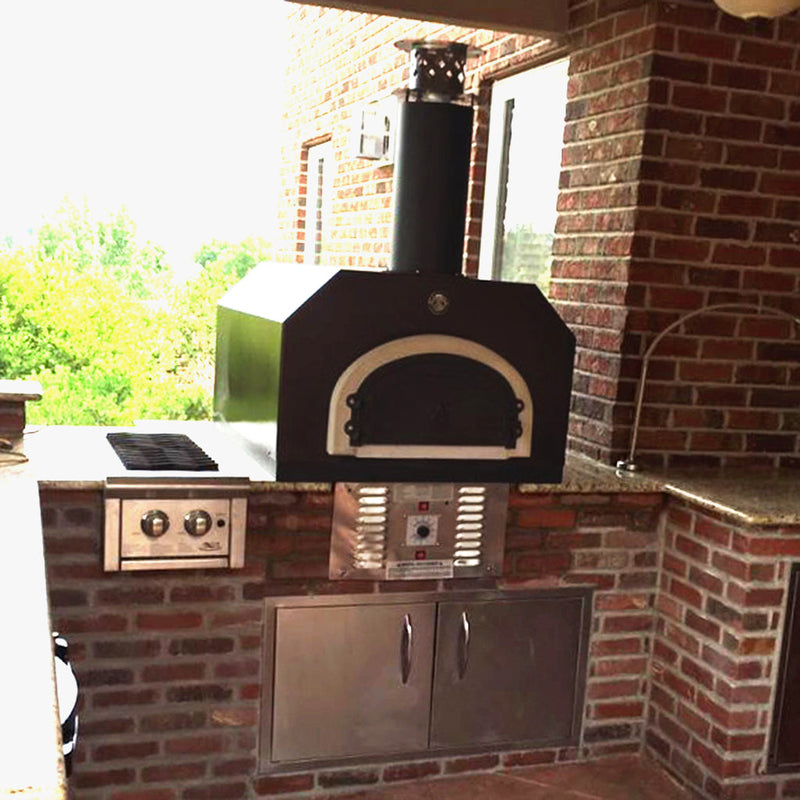 Horno de ladrillos Chicago Brick Oven - Horno híbrido de encimera para pizza CBO 750 (residencial) | Combustible dual (gas y leña)