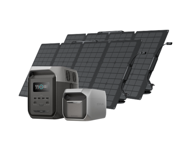 EcoFlow DELTA 3 1500 Power Station + 110W Solar Panel * 2 + DELTA 3 EB