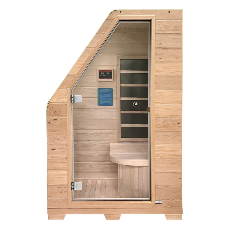 Durasage Health - 1-Person Carbon Infrared Sauna - Canadian Hemlock Wooden Sauna - 760 Watts