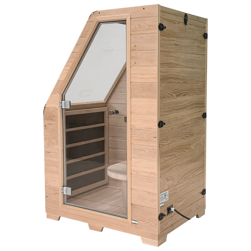 Durasage Health - 1-Person Carbon Infrared Sauna - Canadian Hemlock Wooden Sauna - 760 Watts