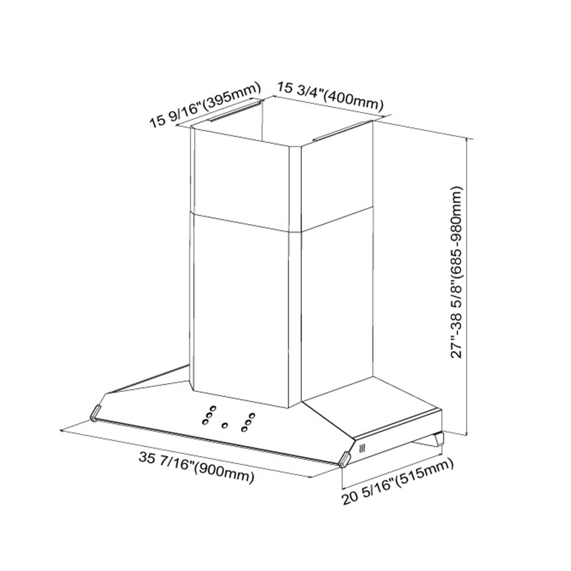 FOTILE - Serie de ventilación perimetral de montaje en pared de 36" | EMG9030