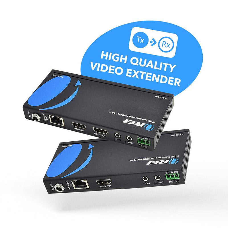 Full HD HDMI Extender With POC, Bi- directional IR,  RS-232 & PoC (EX-500IR)