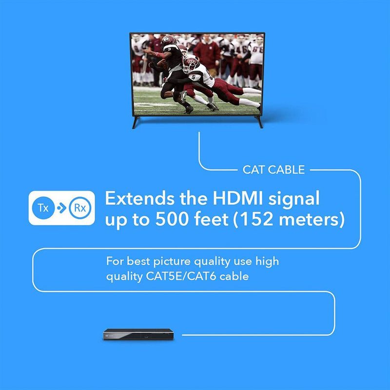 Full HD HDMI Extender With POC, Bi- directional IR,  RS-232 & PoC (EX-500IR)