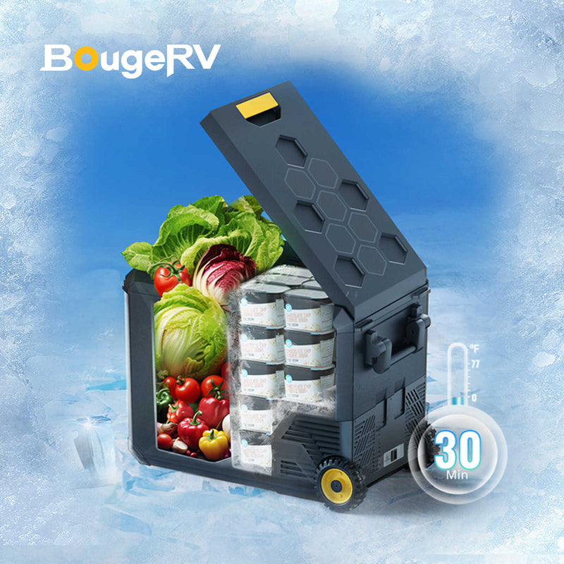 BougeRV ASPEN 50 PRO 53QT Dual Zone 12V Portable Refrigerator