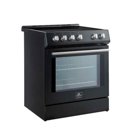 Forno Leonardo Espresso 30-Inch Slide-In Black Induction Range / Wellbots