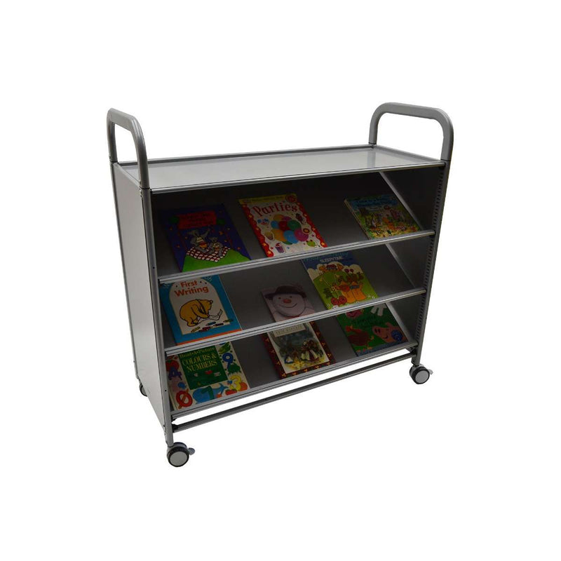 Carrito para libros con estantes inclinables Gratnells Callero de 40,20 x 16,90 x 41,50 pulgadas de acero