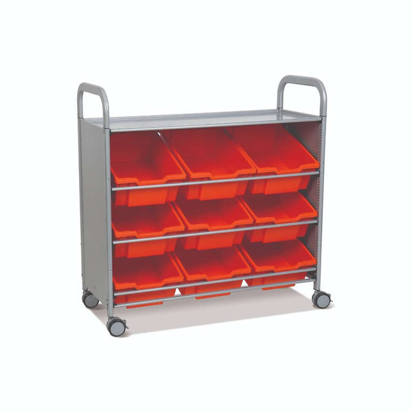 Gratnells Callero Triple School Tilted Tray Cart  40.20x16.90x41.50in Flame Red