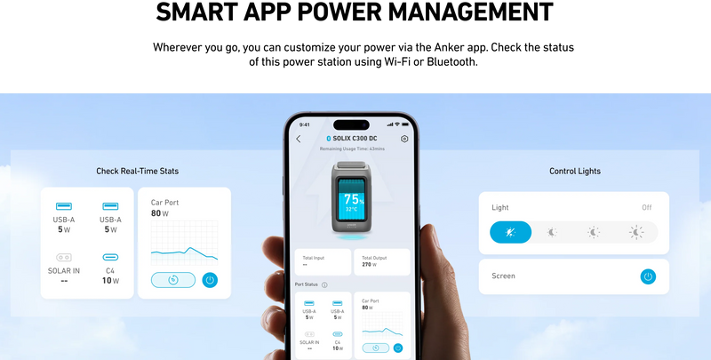 Anker SOLIX C300 DC Portable Power Station - 90,000mAh (288Wh) | 300W