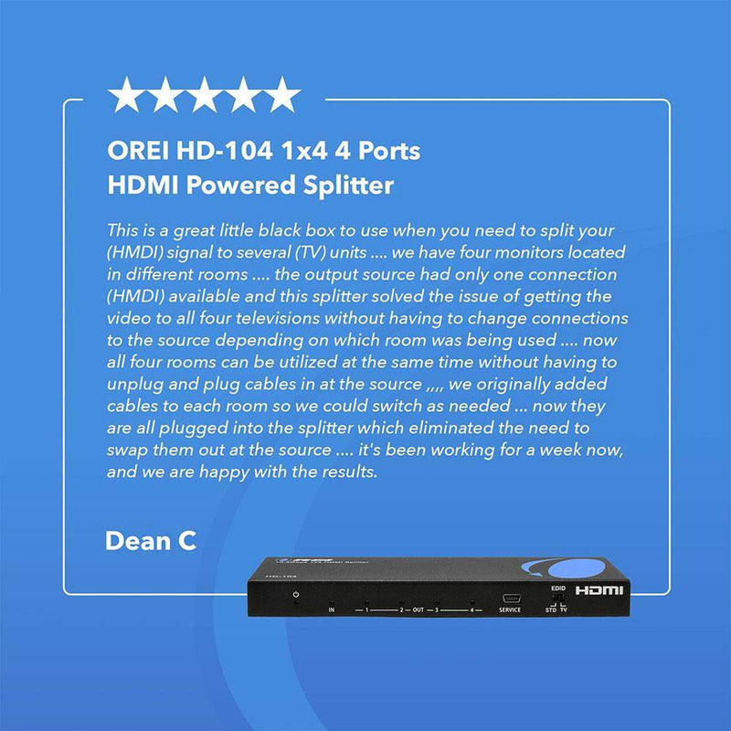 1 Input 4 Output HDMI Splitter with EDID management (HD-104)