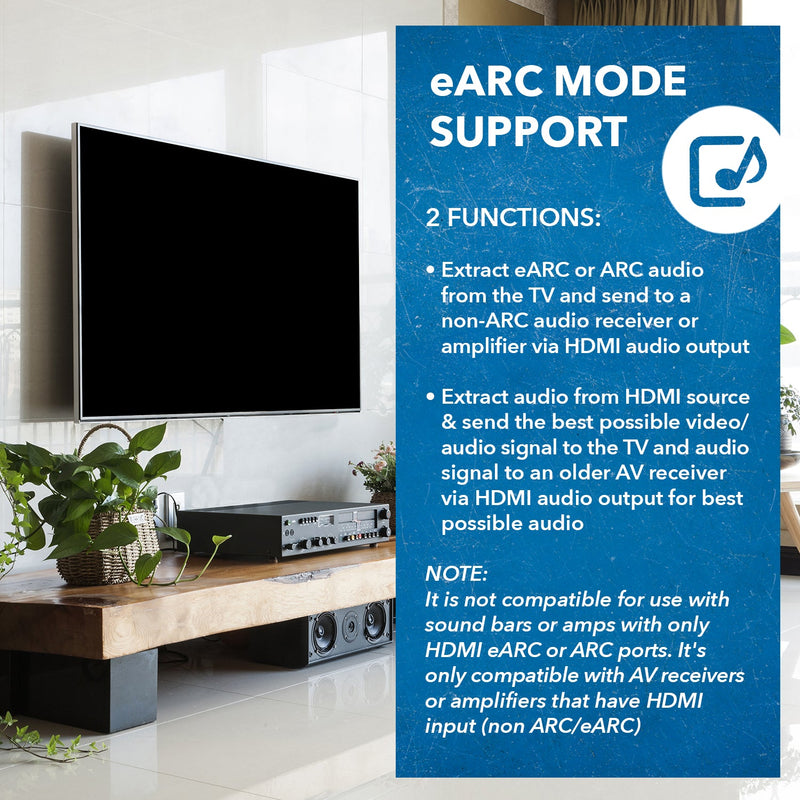 eARC 4K@60Hz Audio Extractor Converter 18G HDMI 2.0 ARC Support (HDA-927)