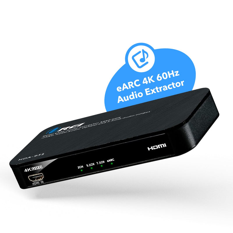 HDMI eARC Audio Extractor 4K@60Hz with Optical Port & 3.5mm jack, 18Gbps bandwidth (HDA-932)