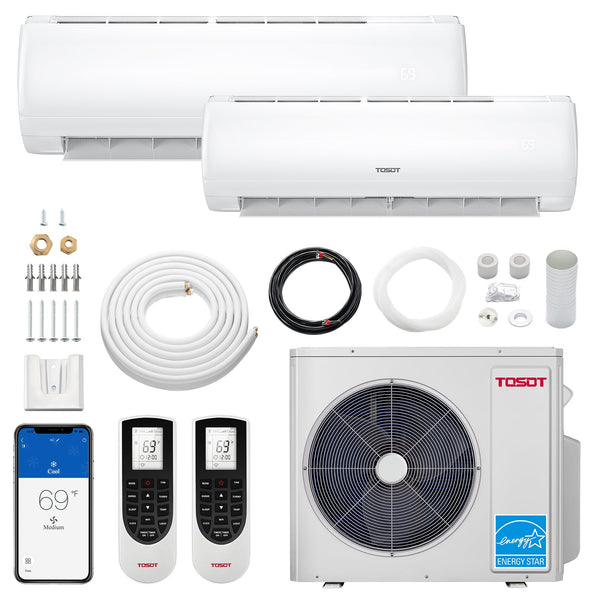 TOSOT - 30,000 BTU Dual Zone Mini Split Air Conditioner - Heat Pump