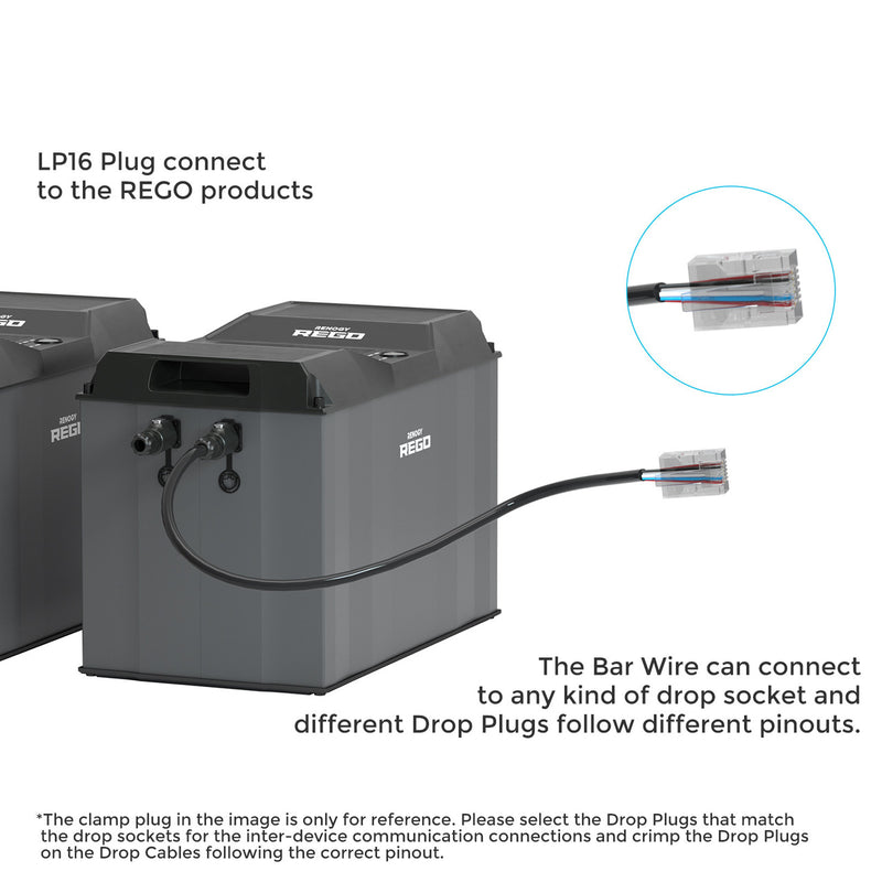 Renogy LP16 Plug (7-Pin) to Bare Wire 2Ft Communication Cable