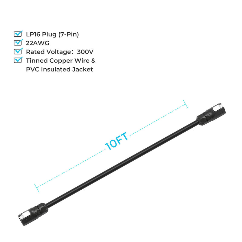 Renogy LP16 Plug (7-Pin) 23Ft Communication Cable(male to male)