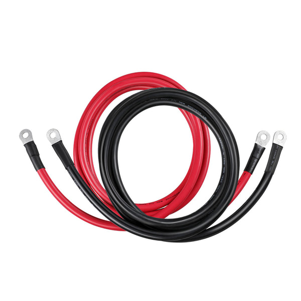 Renogy RIVCB8FT1 - Cables de inversor de batería de cobre Renogy 1AWG de 8 pies para terminales de 3/8 pulgadas (par)