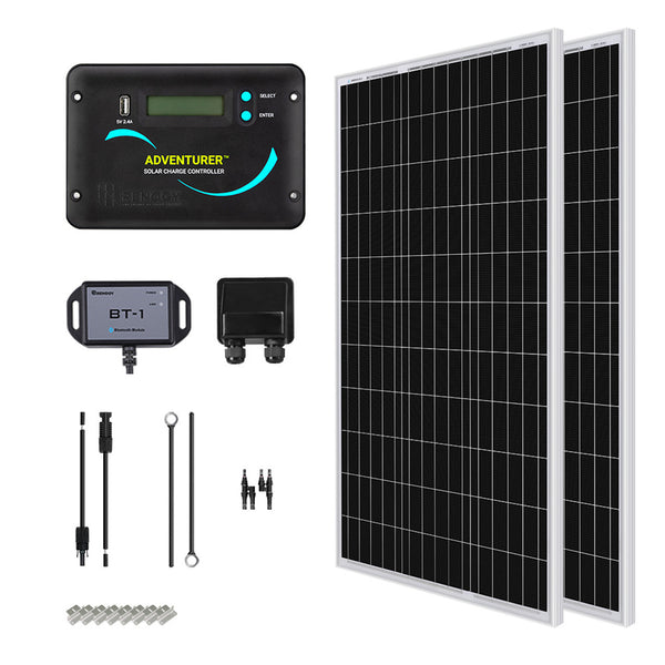 Kit solar para vehículos recreativos Renogy de 200 vatios y 12 voltios