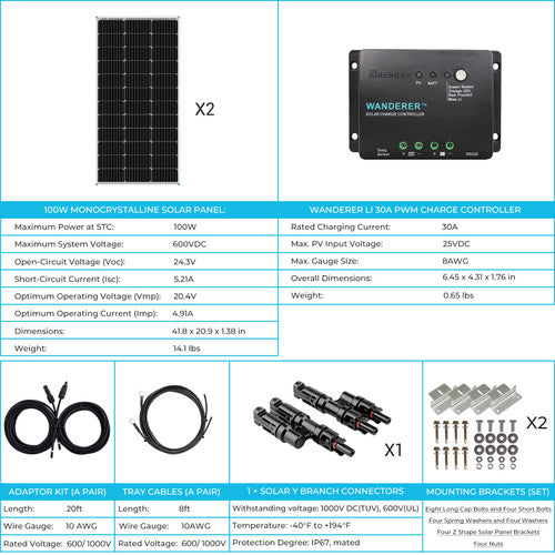 Renogy 200 Watt 12 Volt Starter Kit