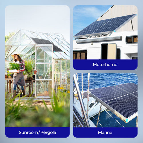 Renogy 220W Double-sided transparent backsheet solar panel