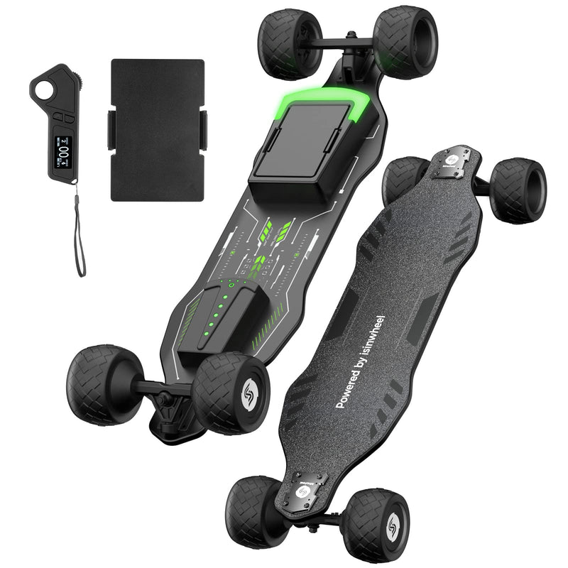 Patineta eléctrica isinwheel V8 con batería extraíble portátil y control remoto