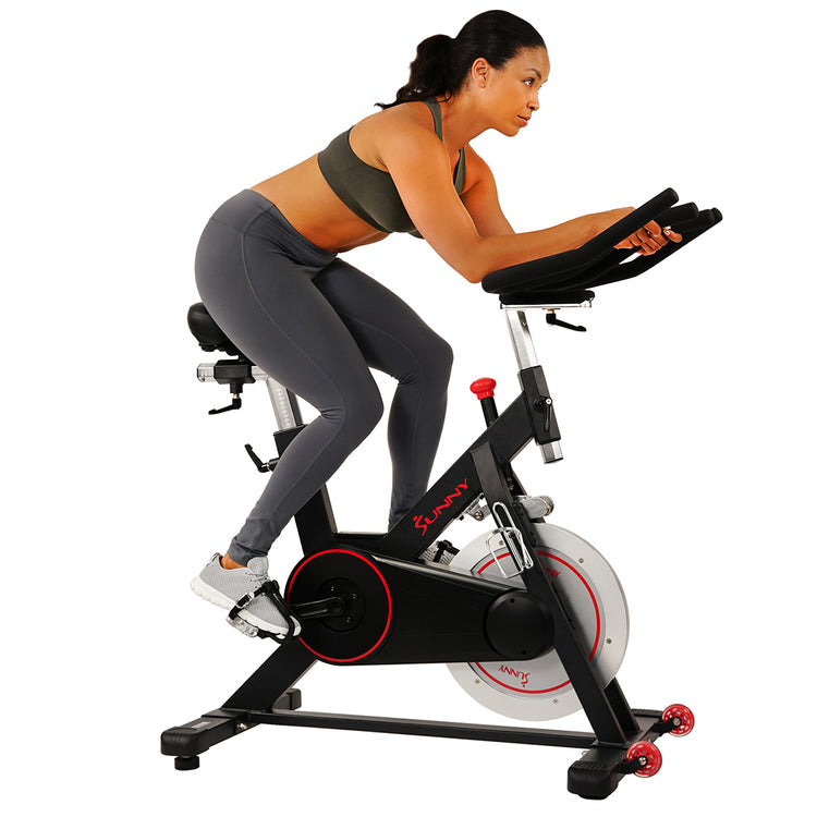 Sunny Health Fitness Magnetic Belt Drive Indoor Cycling Bike with 44 lb Flywheel and Large Device Holder SF B1805 Wellbots Free Shipping