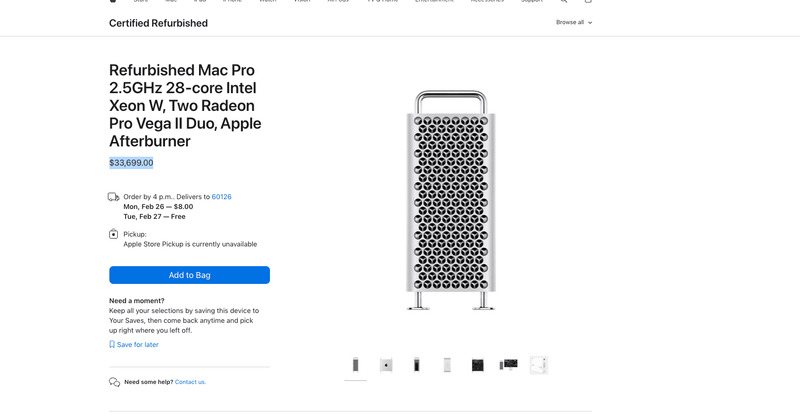 NUEVA Apple 2019 Apple Mac Pro Desktop 2.5GHz 1.5TB 8TB SSD AppleCare+ 2027 