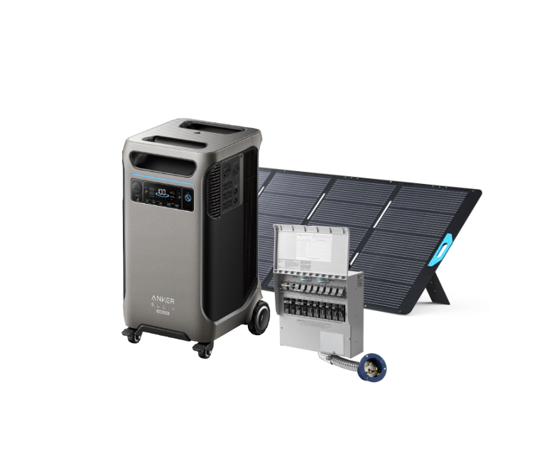 Anker SOLIX F3800 Plus Portable Power Station + Home Backup Kit + 400W Solar Panel + FREE 400W Anker Solar Panel