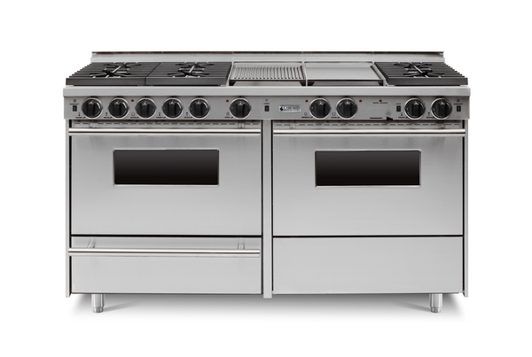 Chicago Brick Oven - 60" LP Gas True Dual-Fuel Self-Cleaning Convection Range - Sealed Burners