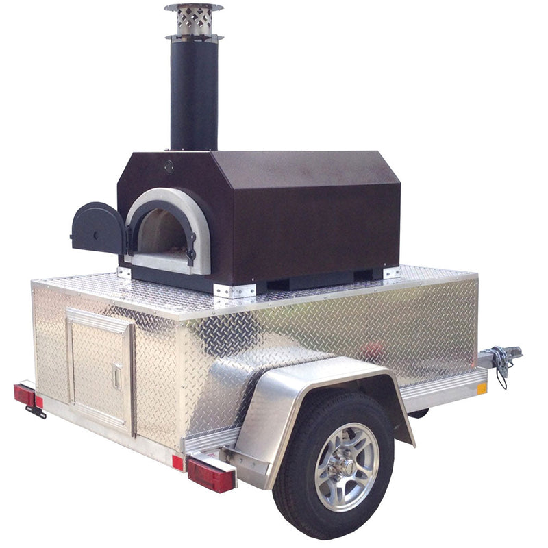 Horno de ladrillo Chicago - CBO 750 Tailgater | Remolque para horno de leña para pizza | Superficie de cocción de 38" X 28" | 2-3 pizzas de 10" a la vez | 50-60 pizzas por hora 