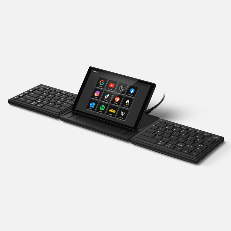 Teclado dividido Mobile Pixels Tetra con pantalla táctil LCD de 8"