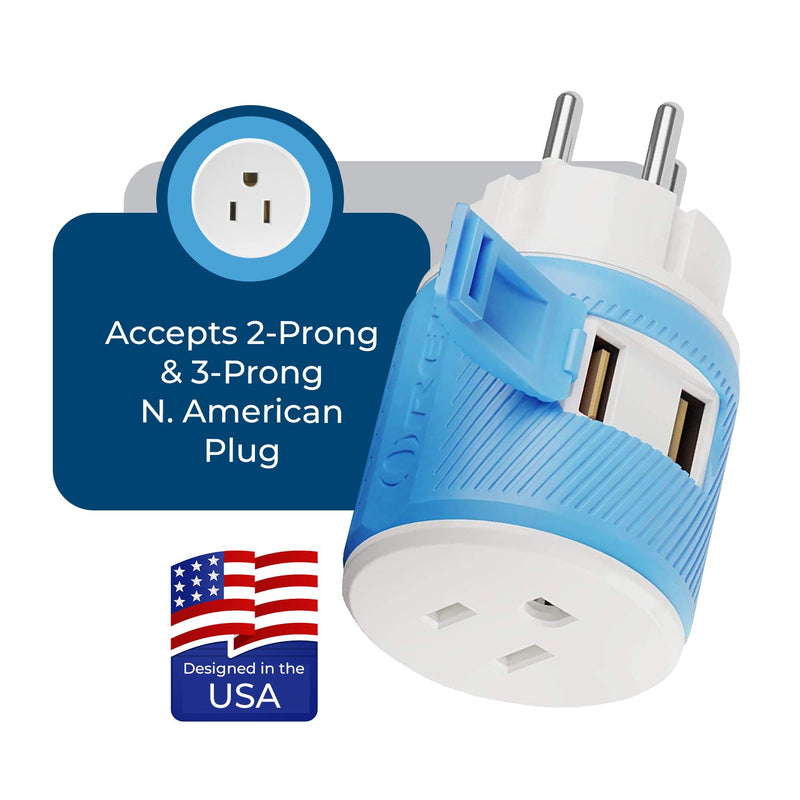 Palestine, Gaza, Israel Travel Adapter - 3 in 1 - 2 USB - Type H - Compact Design (U2U-14)