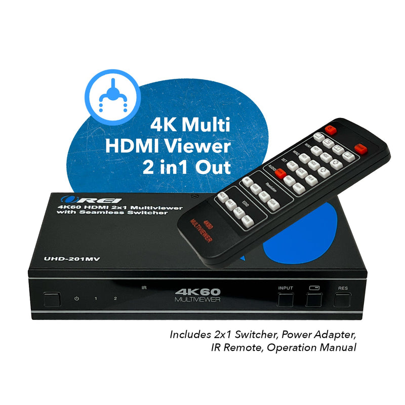 Ultra HD 4K Multi-Viewer 2x1 HDMI Seamless Video Switch (UHD-201MV)