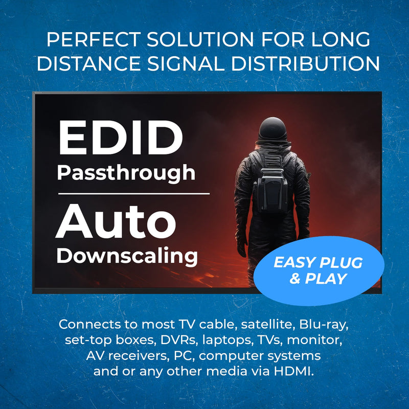 4K HDMI Extender Over CAT6/7 -230 ft - EDID & Power Over Cable  (UHD-IPC230-K)