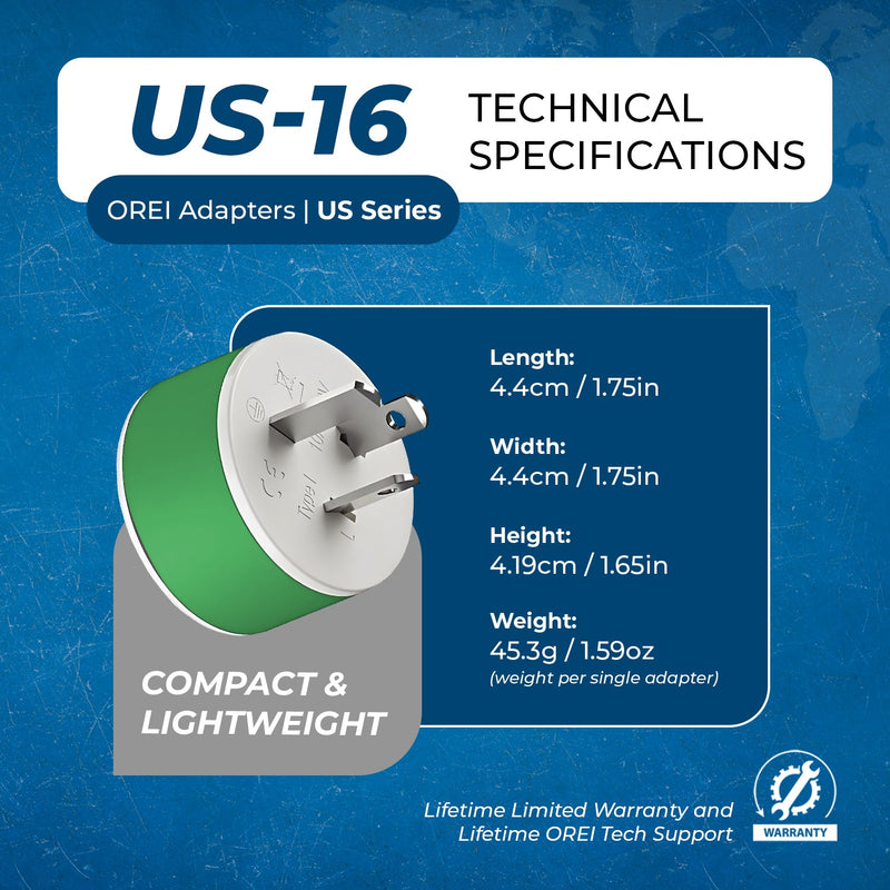 Australia, New Zealand Travel Adapter - 2 in 1 - Type I - Compact Design (US-16)