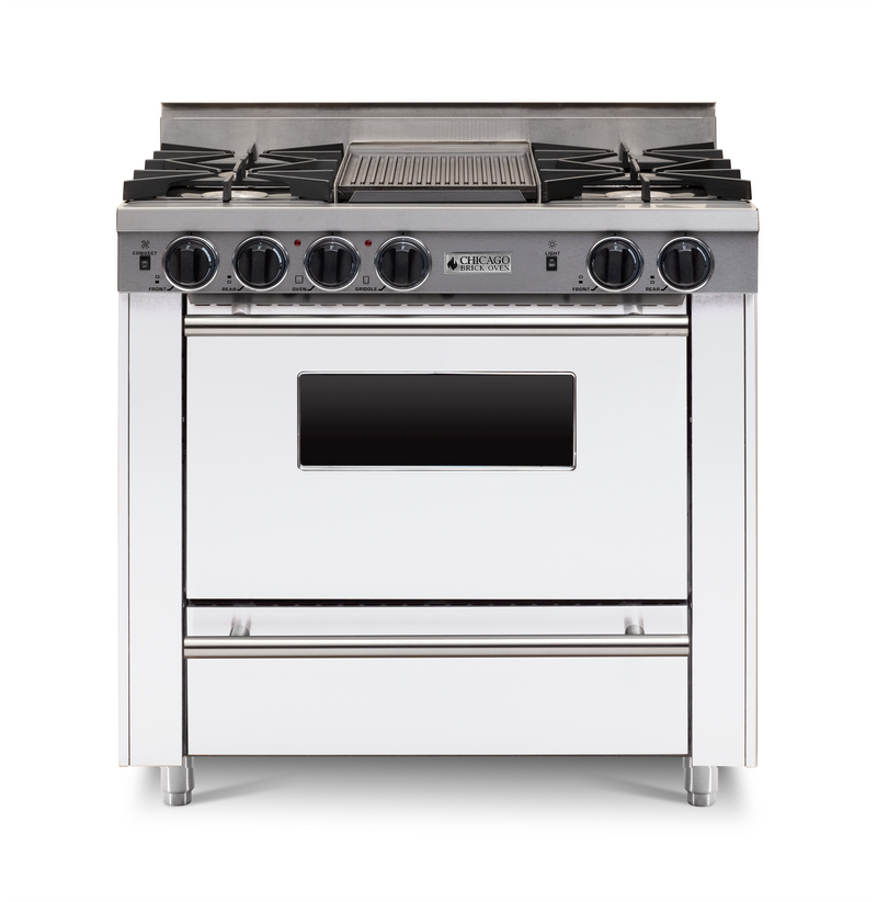 Horno de ladrillo Chicago - Cocina a gas de 36" - Quemador abierto