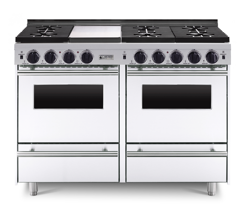 Horno de ladrillo Chicago - Cocina de convección a gas LP de 48" - Quemadores sellados