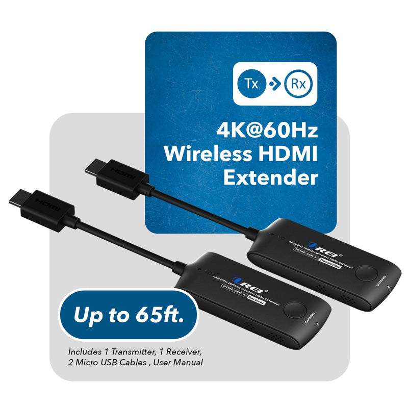 Wireless HDMI Extender Transmitter & Receiver Up to 4K@60Hz - Upto 60 Feet (WUHD-66M-K)