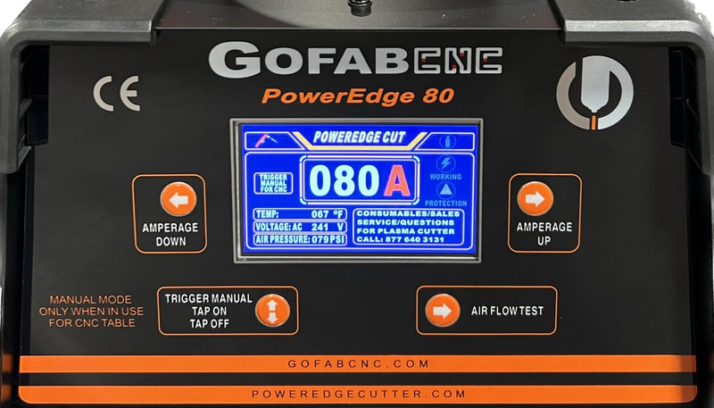 PowerEdge80 - Blowback 220V GOFABCNC, mesa preparada, ciclo de trabajo del 100 % a 80 amperios