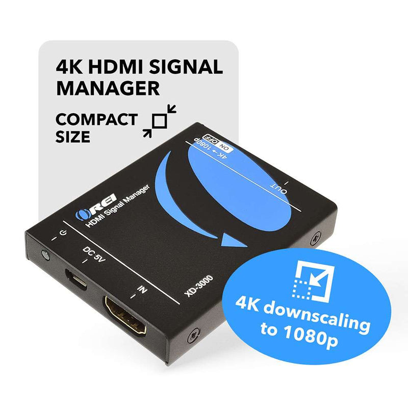 4K HDMI Signal Manager Supports HDMI 2.0, HDCP 2.3 - Downscale from 4K to 1080p (XD-3000)