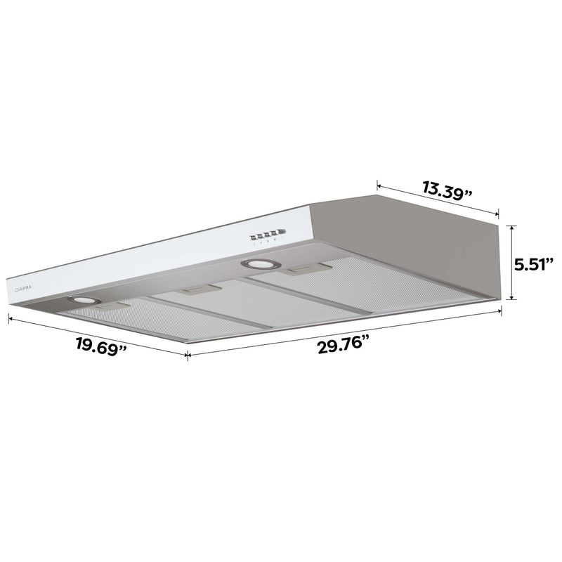 CIARRA 30 Inch Under Cabinet Range Hood CAS75905-OW