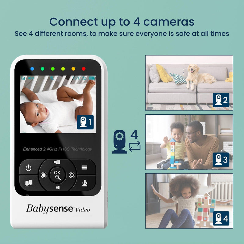 Babysense 7 y V24: paquete de monitor de video para bebés con detección de movimiento y alertas de seguridad