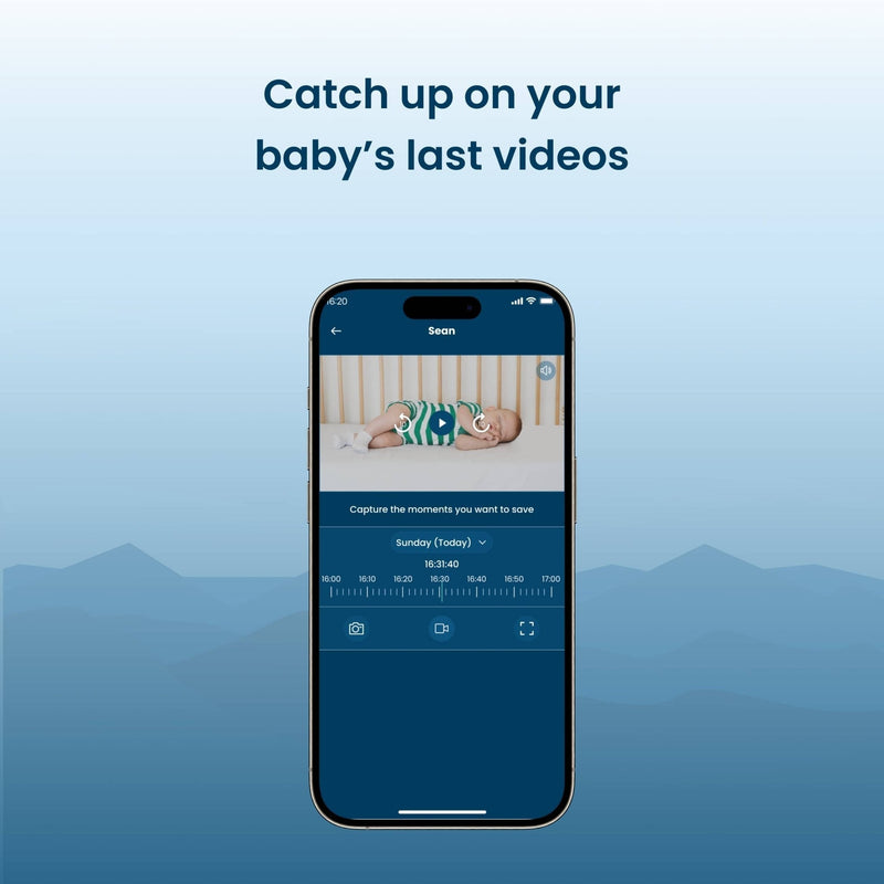 Guardería inteligente Babysense Safe Sleep: monitor de vídeo para bebés, detección de movimiento respiratorio con alertas de seguridad, luz nocturna y máquina de sonido